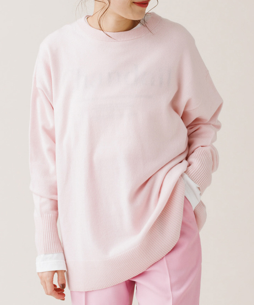 Rouge vif◆セーター/ウール/IVO/無地/3147-00-40008 シルク混ワイドリブポロニット｜Rouge vif la cle / ルージュ
