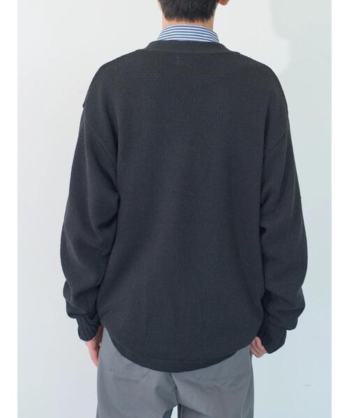 koe（コエ）の「ワッペン刺繍Vニットカーディガン（カーディガン/ボレロ・メンズ・ブラック/グリーン/アイボリー・XL/L）」の5枚目の写真