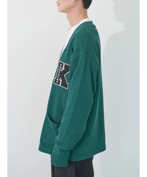 koe（コエ）の「ワッペン刺繍Vニットカーディガン（カーディガン/ボレロ・メンズ・ブラック/グリーン/アイボリー・XL/L）」の14枚目の写真