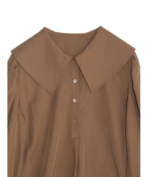 AMAIL（アマイル）の「Big collar nume shirt（シャツ/ブラウス・レディース・ブラウン/アイボリー・FREE）」の11枚目の写真