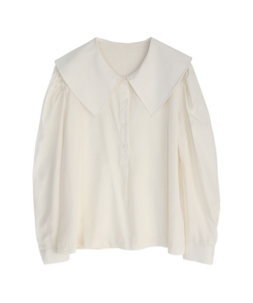 AMAIL（アマイル）の「Big collar nume shirt（シャツ/ブラウス・レディース・ブラウン/アイボリー・FREE）」の16枚目の写真