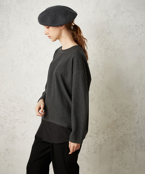 LE SOUK HOLIDAY（ルスークホリデー）の「微起毛フェイクレイヤードプルオーバー（Tシャツ/カットソー・レディース・ベージュ/ライトグレー/ブラック・M/L）」の11枚目の写真