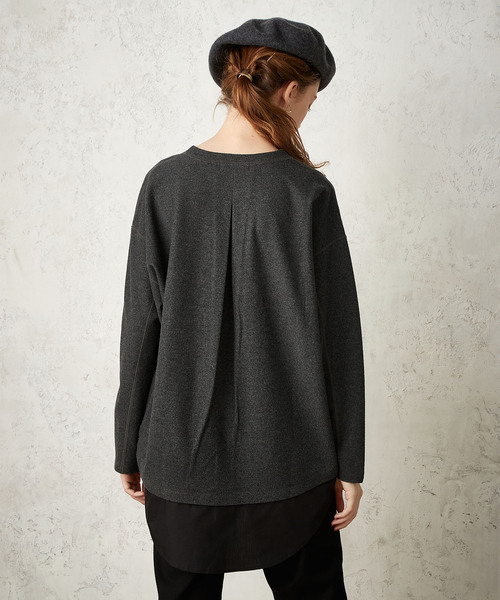 LE SOUK HOLIDAY（ルスークホリデー）の「微起毛フェイクレイヤードプルオーバー（Tシャツ/カットソー・レディース・ベージュ/ライトグレー/ブラック・M/L）」の12枚目の写真