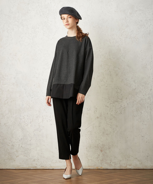 LE SOUK HOLIDAY（ルスークホリデー）の「微起毛フェイクレイヤードプルオーバー（Tシャツ/カットソー・レディース・ベージュ/ライトグレー/ブラック・M/L）」の13枚目の写真