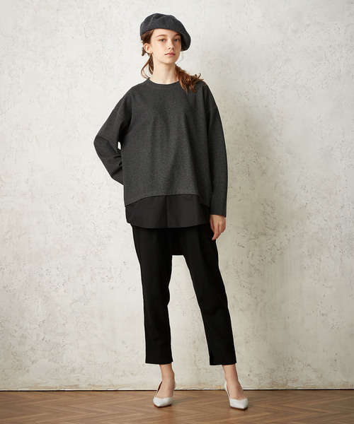LE SOUK HOLIDAY（ルスークホリデー）の「微起毛フェイクレイヤードプルオーバー（Tシャツ/カットソー・レディース・ベージュ/ライトグレー/ブラック・M/L）」の14枚目の写真