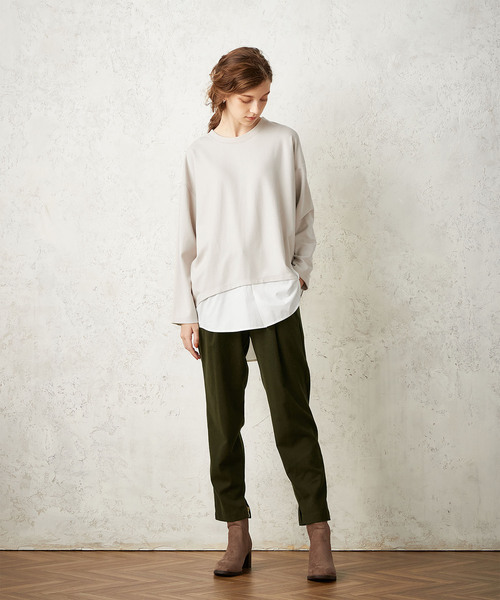 LE SOUK HOLIDAY（ルスークホリデー）の「微起毛フェイクレイヤードプルオーバー（Tシャツ/カットソー・レディース・ベージュ/ライトグレー/ブラック・M/L）」の16枚目の写真