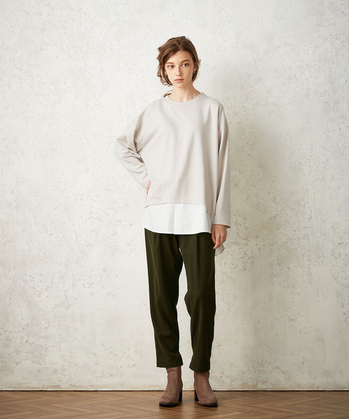 LE SOUK HOLIDAY（ルスークホリデー）の「微起毛フェイクレイヤードプルオーバー（Tシャツ/カットソー・レディース・ベージュ/ライトグレー/ブラック・M/L）」の17枚目の写真