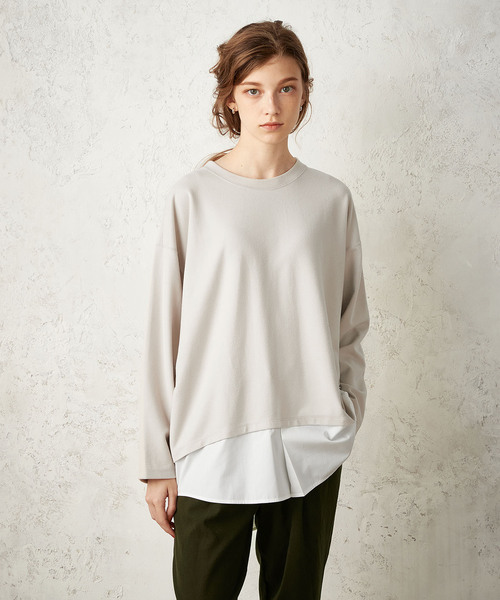 LE SOUK HOLIDAY（ルスークホリデー）の「微起毛フェイクレイヤードプルオーバー（Tシャツ/カットソー・レディース・ベージュ/ライトグレー/ブラック・M/L）」の15枚目の写真