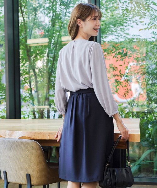 Tiaclasse（ティアクラッセ）の「【洗える】ピンタックレースブラウス（シャツ/ブラウス・レディース・ネイビー/モカ/グレー/オフホワイト/ピンク・M/L）」の16枚目の写真