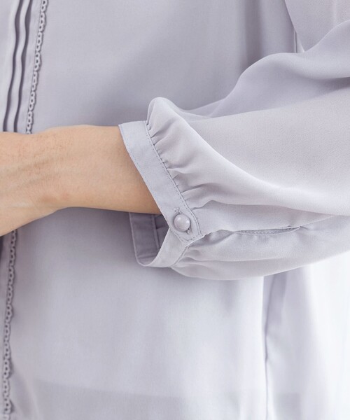 Tiaclasse（ティアクラッセ）の「【洗える】ピンタックレースブラウス（シャツ/ブラウス・レディース・ネイビー/モカ/グレー/オフホワイト/ピンク・M/L）」の11枚目の写真