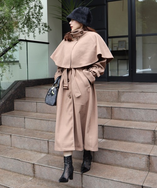 ROYAL PARTY（ロイヤルパーティー）の「2wayケープ付ロングコート（その他アウター・レディース・ブラック/ベージュ/ブラウン・FREE）」の17枚目の写真