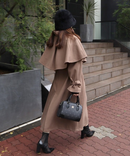 ROYAL PARTY（ロイヤルパーティー）の「2wayケープ付ロングコート（その他アウター・レディース・ブラック/ベージュ/ブラウン・FREE）」の18枚目の写真