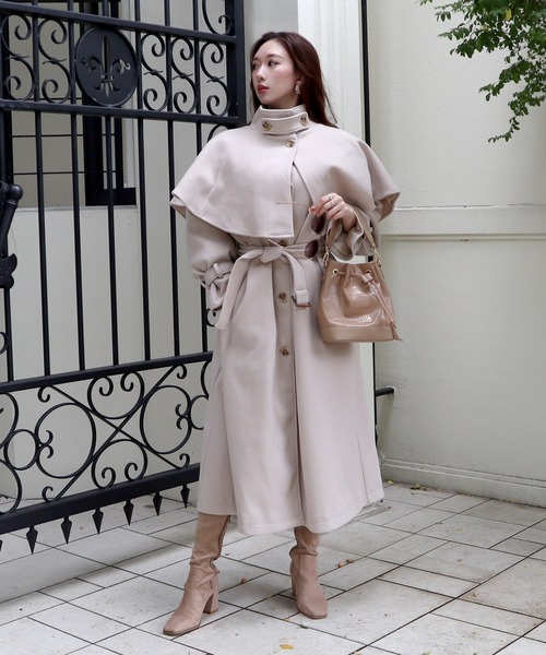 ROYAL PARTY（ロイヤルパーティー）の「2wayケープ付ロングコート（その他アウター・レディース・ブラック/ベージュ/ブラウン・FREE）」の11枚目の写真