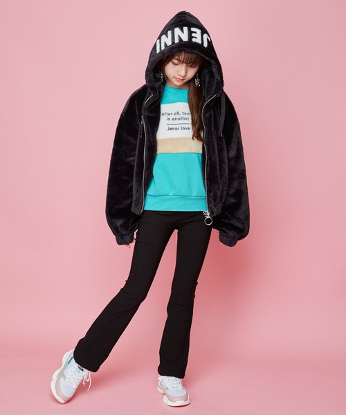 JENNI love（ジェニィラブ）の「裏起毛ボア切替えトレーナー