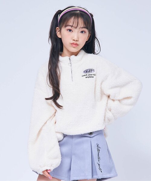 algy（アルジー）の「ボアジップトレーナー（スウェット・キッズ・アイボリー/ピンク/ミント・SMALL/X-SMALL/MEDIUM/XX-SMALL）」の2枚目の写真