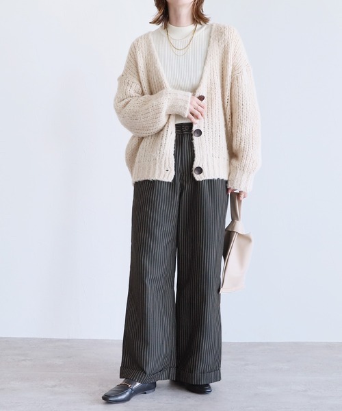 reca（レカ）の「ピンストライプ柄ワイドパンツ（その他パンツ・レディース・ブラック/チャコールグレー・FREE）」の11枚目の写真