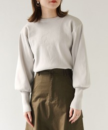 HER CLOSET | 【shemoshelly】WEB限定ボリュームスリーブロングリブスウェットライクニット(ニット/セーター)