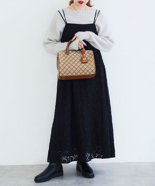 le.coeur blanc（ルクールブラン）の「ジャガードボストン別注バッグ（ボストンバッグ・レディース・ブラウン系その他3/ブラック系その他・FREE）」の3枚目の写真