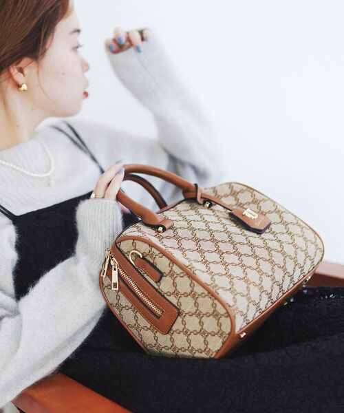 le.coeur blanc（ルクールブラン）の「ジャガードボストン別注バッグ（ボストンバッグ・レディース・ブラウン系その他3/ブラック系その他・FREE）」の4枚目の写真