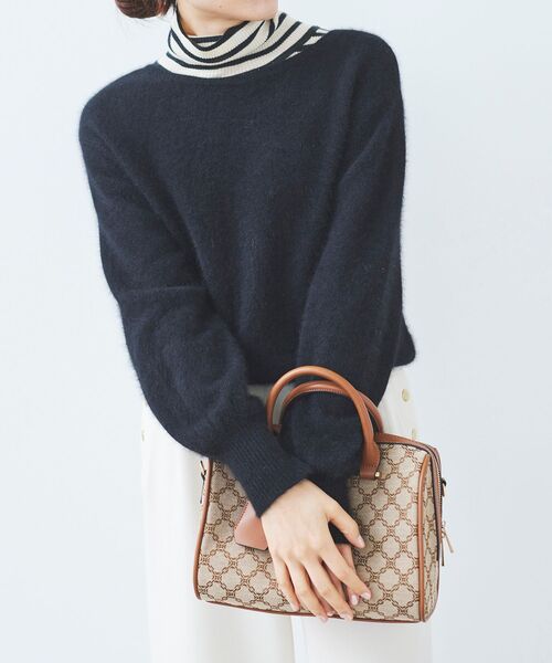 le.coeur blanc（ルクールブラン）の「ジャガードボストン別注バッグ（ボストンバッグ・レディース・ブラウン系その他3/ブラック系その他・FREE）」の5枚目の写真