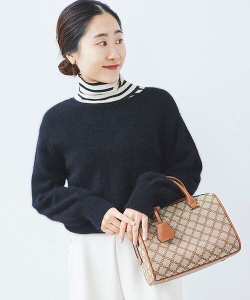 le.coeur blanc（ルクールブラン）の「ジャガードボストン別注バッグ（ボストンバッグ・レディース・ブラウン系その他3/ブラック系その他・FREE）」の7枚目の写真