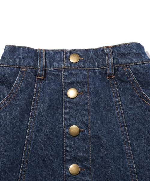 SHOO・LA・RUE（シューラルー）の「【110-140cm】インパン付き台形デニムスカート（デニムスカート・キッズ・ブラック系5/ネイビー系5・11/12/13/14）」の5枚目の写真