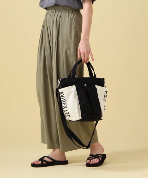 AVIREX（アヴィレックス）の「《直営店限定》GARDENING TOTE BAG/ ガーデニングトートバッグ（トートバッグ・レディース・アイボリー/ブラック/カーキブラウン・FREE）」の10枚目の写真
