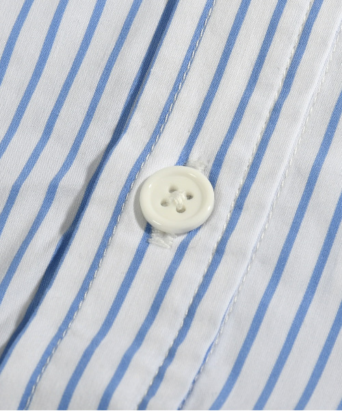neos(ネオス)の「【neos -addictive design-】ビッグシルエット ワンポイント ロゴ刺繍 ピンストライプ ロングスリーブ シャツ(シャツ/ブラウス・メンズ・ホワイト×ブルー/ホワイト×ネイビー/ブラック×ホワイト・LARGE/X-LARGE/MEDIUM)」の22枚目の写真