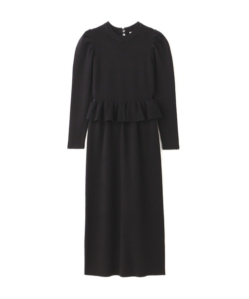 FREE'S MART（フリーズマート）の「◆畦フリルニットワンピース（ワンピース・レディース・グリーン/ブラック/ベージュ・SMALL/MEDIUM）」の2枚目の写真