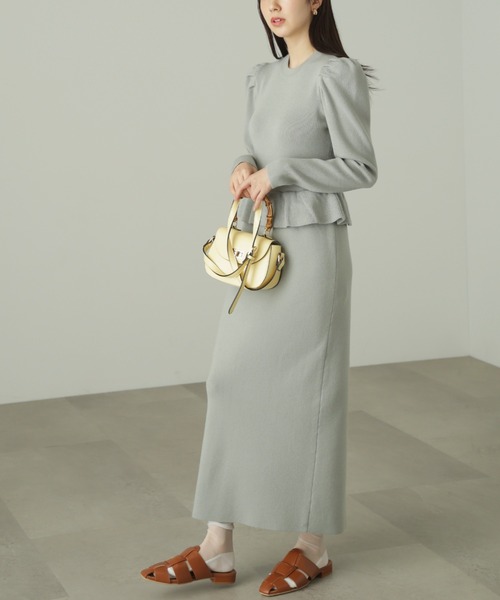 FREE'S MART（フリーズマート）の「◆畦フリルニットワンピース（ワンピース・レディース・グリーン/ブラック/ベージュ・SMALL/MEDIUM）」の11枚目の写真