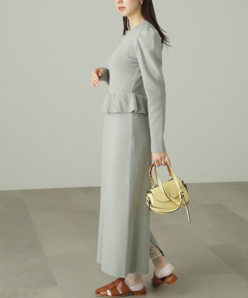 FREE'S MART（フリーズマート）の「◆畦フリルニットワンピース（ワンピース・レディース・グリーン/ブラック/ベージュ・SMALL/MEDIUM）」の13枚目の写真