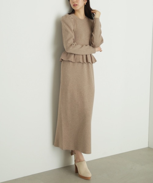 FREE'S MART（フリーズマート）の「◆畦フリルニットワンピース（ワンピース・レディース・グリーン/ブラック/ベージュ・SMALL/MEDIUM）」の19枚目の写真