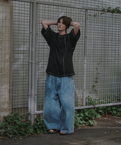shiki tokyo(シキトウキョウ)の「Oversized Stitch T-shirts / オーバーサイズステッチTシャツ(Tシャツ/カットソー・メンズ・ブラック/ターコイズブルー/チャコールグレー/ネイビー/オレンジ・SMALL/MEDIUM/LARGE)」の15枚目の写真