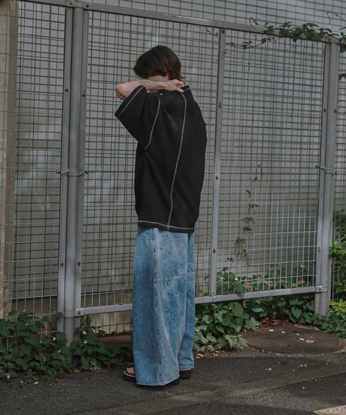 shiki tokyo(シキトウキョウ)の「Oversized Stitch T-shirts / オーバーサイズステッチTシャツ(Tシャツ/カットソー・メンズ・ブラック/ターコイズブルー/チャコールグレー/ネイビー/オレンジ・SMALL/MEDIUM/LARGE)」の17枚目の写真