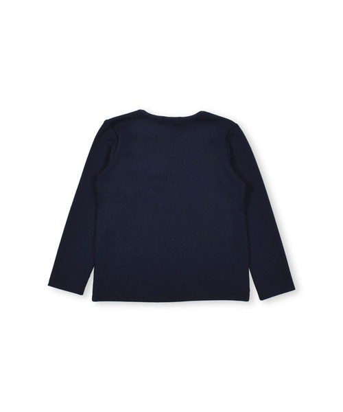 BeBe（ベベ）の「BeBe/ポンチ ギンガム チェック リボン Tシャツ (100~150cm)（Tシャツ/カットソー・キッズ・ネイビー・110/120/140/130/150/100）」の2枚目の写真