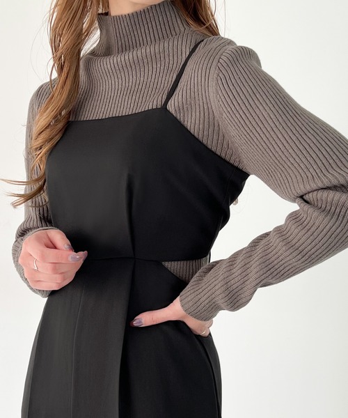 JUNOAH（ジュノア）の「ボトルネックリブニット（ニット/セーター・レディース・オフホワイト/グリーン/ブラック/ベージュ/ブルー/ピンク系その他/グレイッシュベージュ/イエロー・MEDIUM/LARGE）」の19枚目の写真