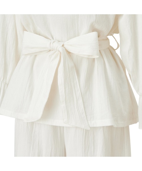 Francfranc（フランフラン）の「楊柳ラッフル パジャマ 裏地付き アイボリー（ルームウェア/パジャマ・レディース・アイボリー・FREE）」の4枚目の写真