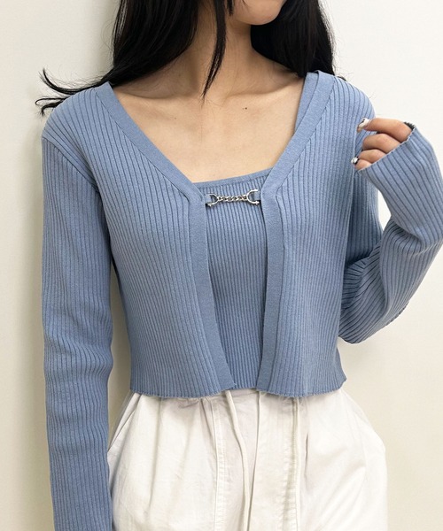 レビュー高評価の商品！ INGNI（イング）の「フロントチェーン付ボレロニット＋キャミSET ワンピース