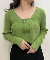 フロントチェーン付ボレロニット＋キャミSET