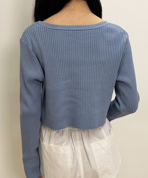 INGNI（イング）の「フロントチェーン付ボレロニット＋キャミSET（カーディガン/ボレロ・レディース・ブラック/サックスブルー/ライトグリーン/アイボリー・M）」の15枚目の写真