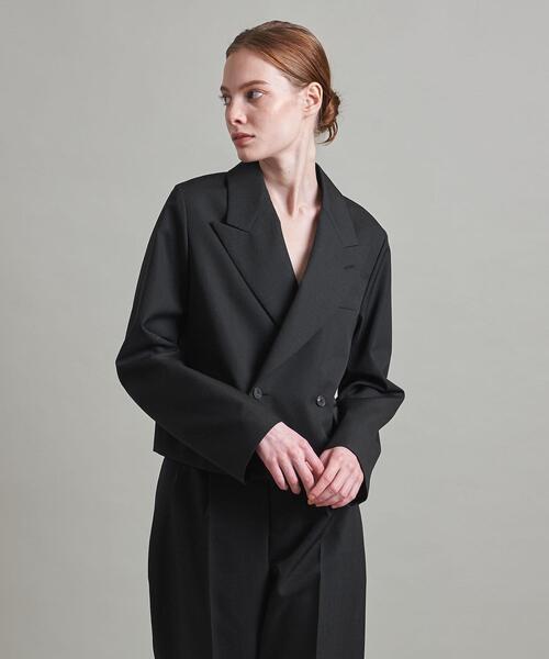 LOEFF（ロエフ）の「＜LOEFF＞ギャバ クロップド ピークドラペルジャケット（テーラードジャケット・レディース・ブラック・1/0）」の20枚目の写真