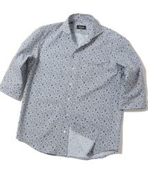 MEN'S BIGI | エアリーサッカー千鳥フラワープリント七分袖シャツ(シャツ/ブラウス)
