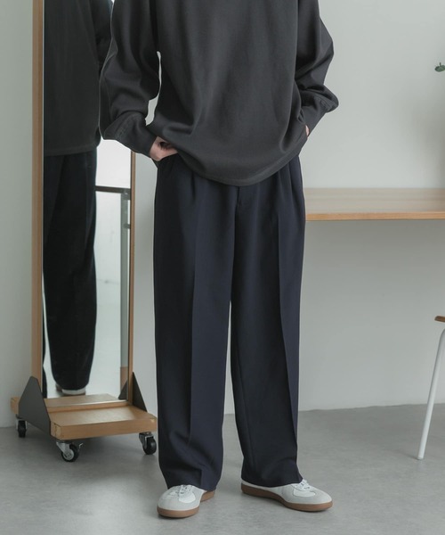 FORK&SPOON（フォークアンドスプーン）の「FORK&SPOON　2プリーツeasyトラウザー（スラックス・メンズ・ネイビー/チャコールグレー・4/5）」の8枚目の写真