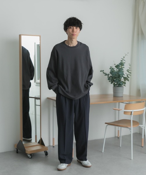 FORK&SPOON（フォークアンドスプーン）の「FORK&SPOON　2プリーツeasyトラウザー（スラックス・メンズ・ネイビー/チャコールグレー・4/5）」の5枚目の写真