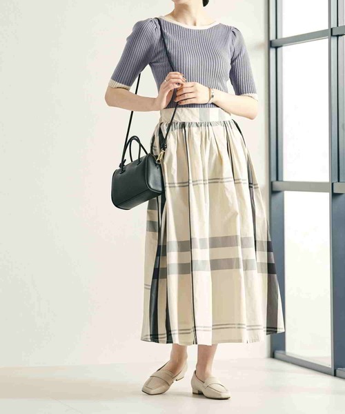 acro（アクロ）の「■メモリータフタギャザースカート/AC3702（スカート・レディース・ネイビー/ブラック/アイボリー・ﾌﾘ-）」の10枚目の写真