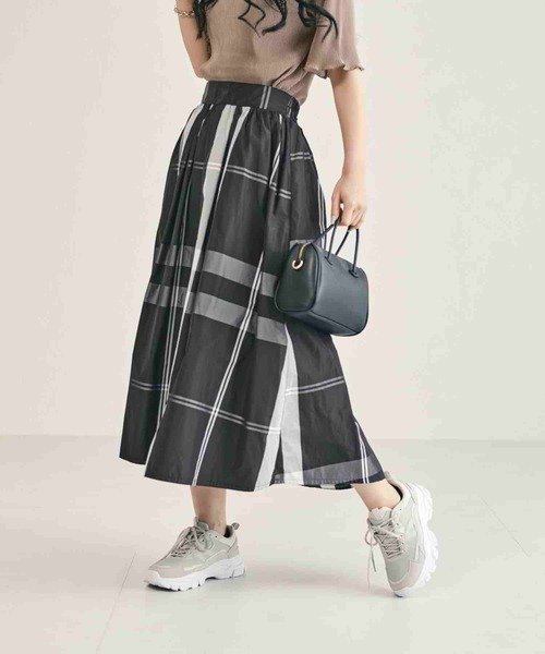 acro（アクロ）の「■メモリータフタギャザースカート/AC3702（スカート・レディース・ネイビー/ブラック/アイボリー・ﾌﾘ-）」の9枚目の写真