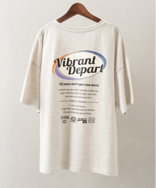 SpRay(スプレイ)の「だ円ロゴビッグTシャツ(Tシャツ/カットソー・レディース・オートミール/オレンジ/ブラック/オフホワイト/ブルー・FREE)」の5枚目の写真