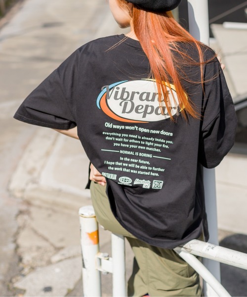 SpRay(スプレイ)の「だ円ロゴビッグTシャツ(Tシャツ/カットソー・レディース・オートミール/オレンジ/ブラック/オフホワイト/ブルー・FREE)」の4枚目の写真