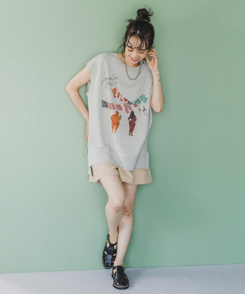 BAYFLOW(ベイフロー)の「【NARI】ミニ裏毛プルオーバー(Tシャツ/カットソー・レディース・ライトグレー/アイボリー・FREE)」の3枚目の写真