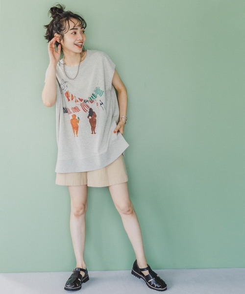 BAYFLOW(ベイフロー)の「【NARI】ミニ裏毛プルオーバー(Tシャツ/カットソー・レディース・ライトグレー/アイボリー・FREE)」の5枚目の写真